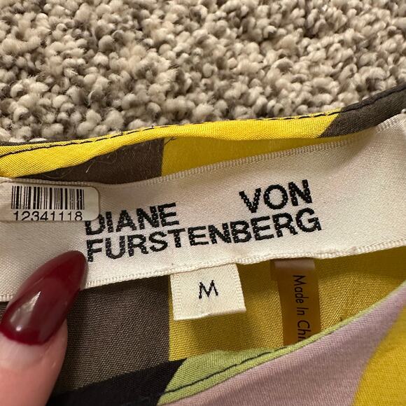 Diane Von Furstenberg multicolor striped silk wrap sleeveless top size M - Picture 6 of 12